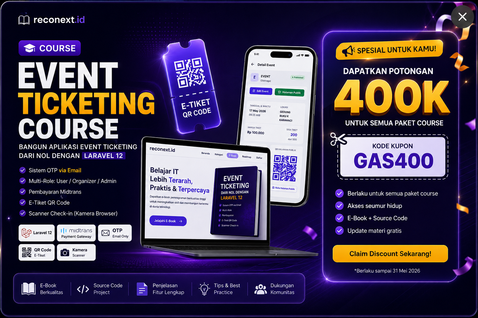 🔥 Diskon 400K Course Event Ticketing